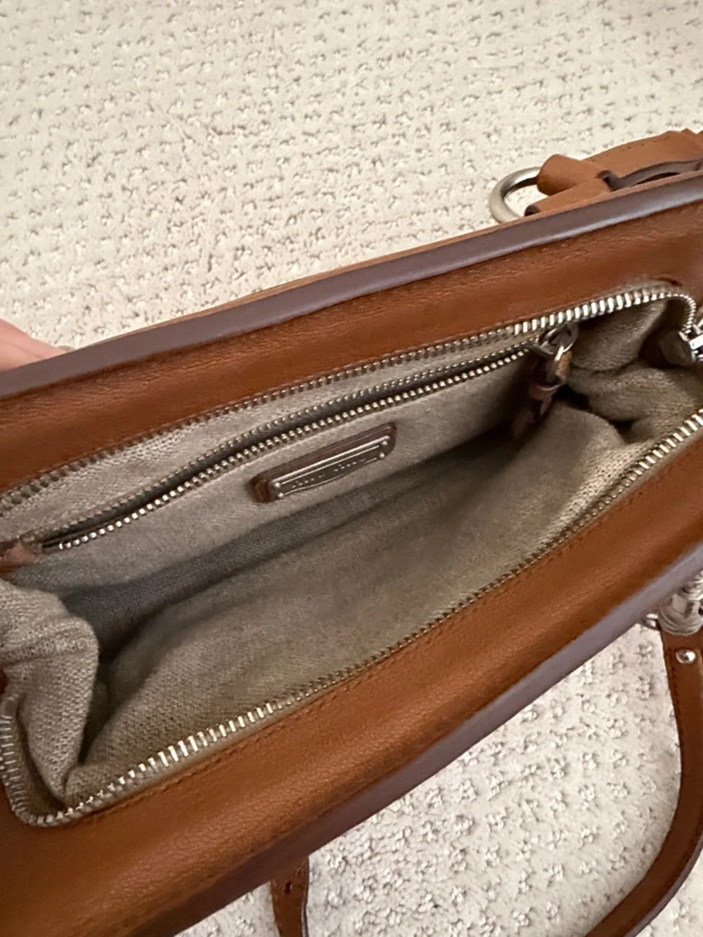 Miu Miu Beige Crochet Frame-Top Clutch with Brown Leather Trim - Picture 2 of 5